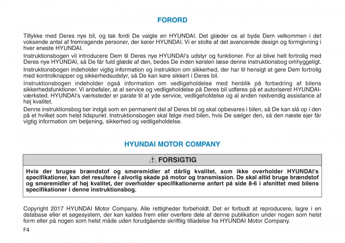 Hyundai i30N Performance Bilens instruktionsbog / page 4