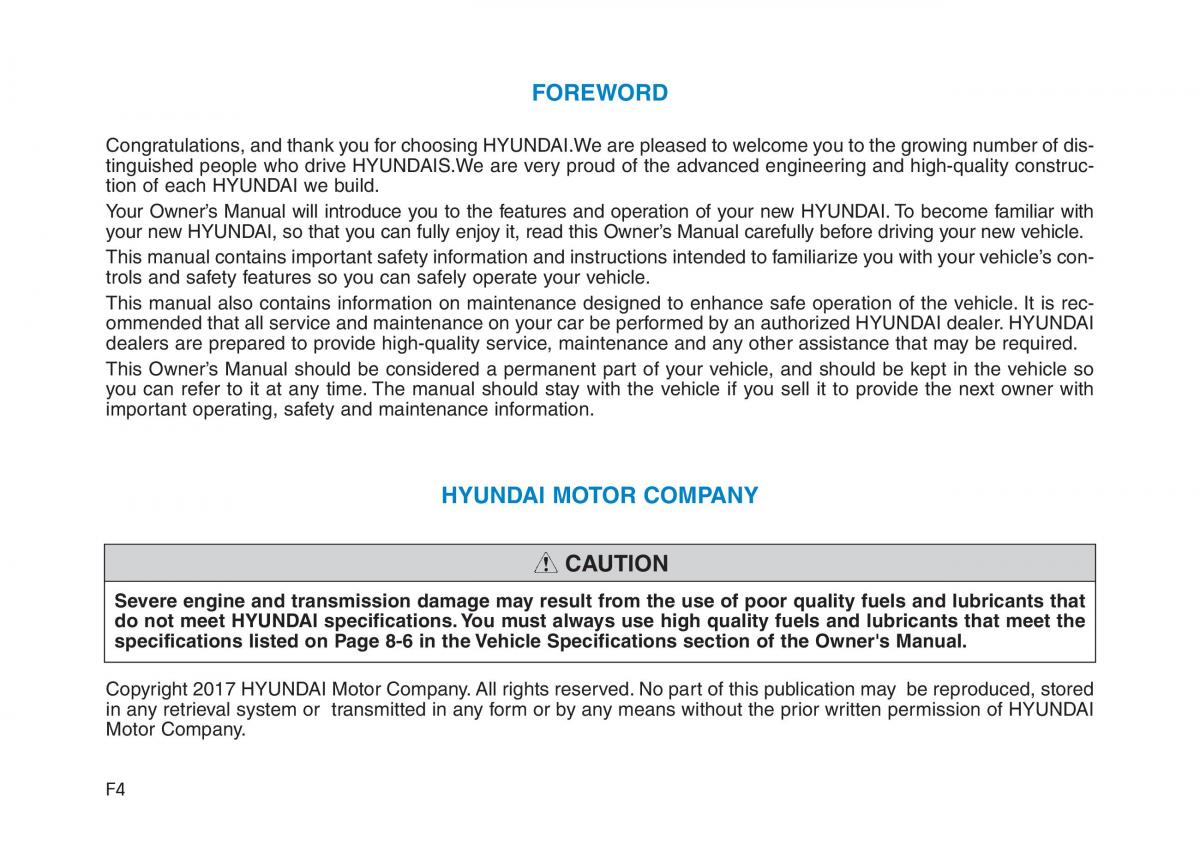 Hyundai i30N Performance owners manual / page 4