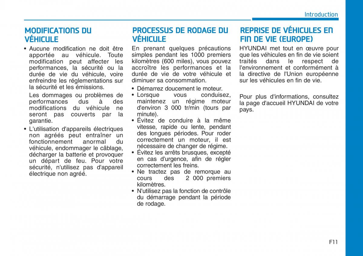 Hyundai i30N Performance manuel du proprietaire / page 11