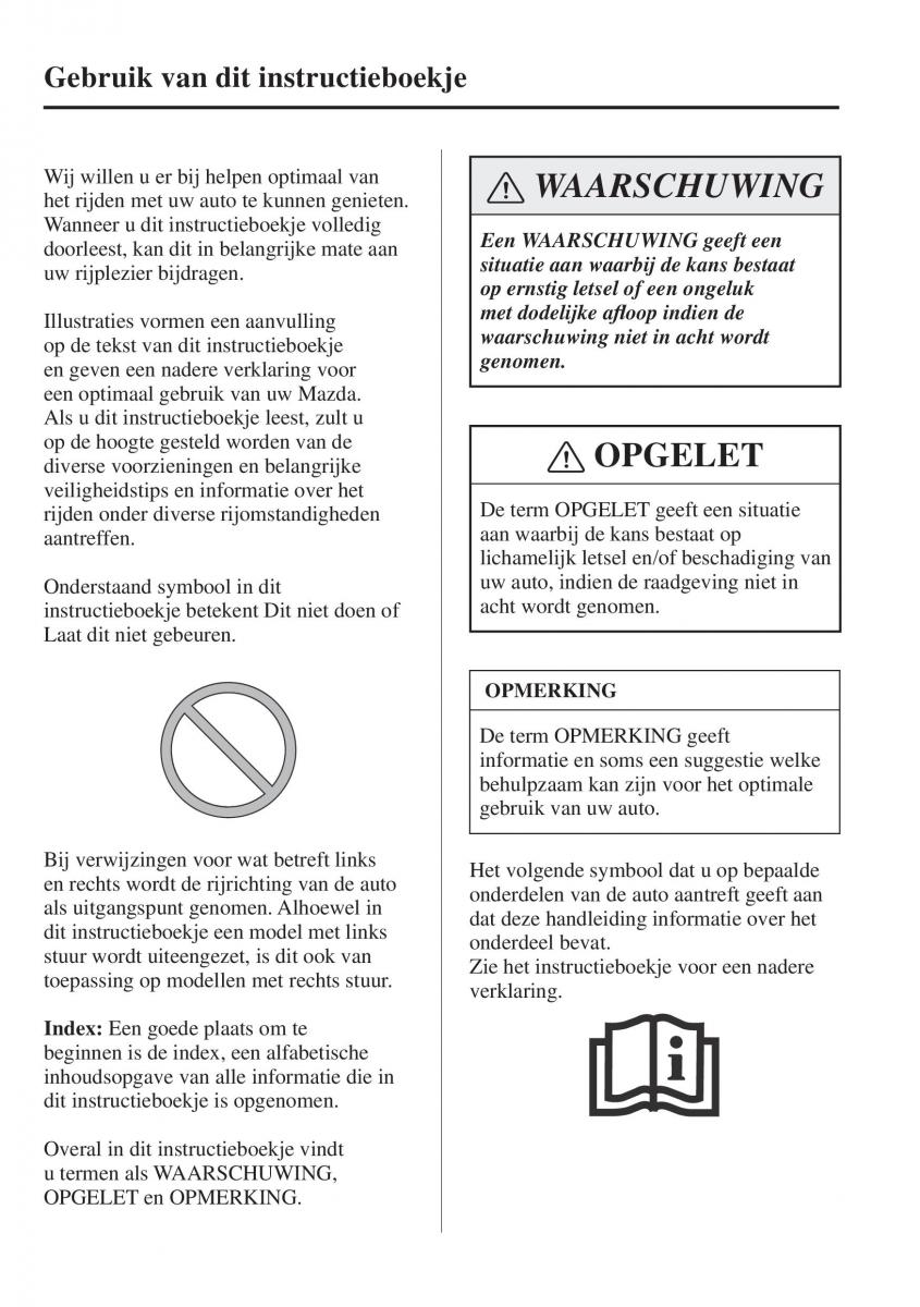 Mazda CX 5 II 2 Bilens instruktionsbog / page 4