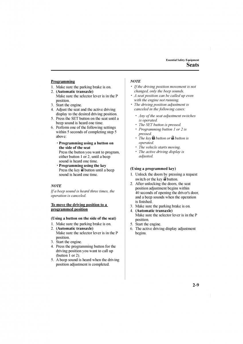Mazda CX 5 II 2 owners manual / page 23