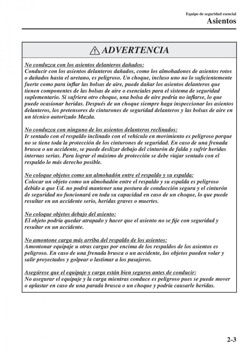 Mazda CX 5 II 2 manual del propietario / page 23