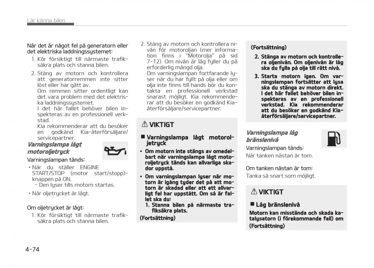 KIA Stinger instruktionsbok / page 164