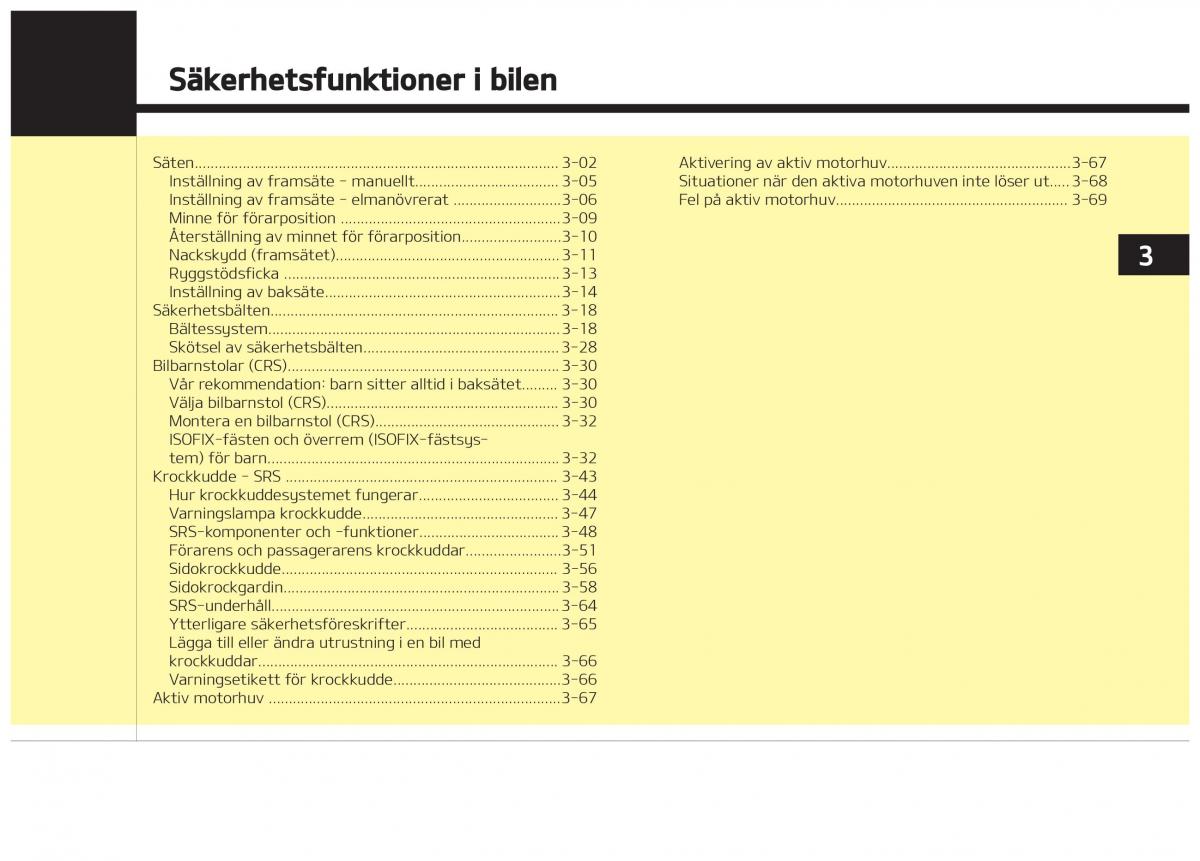 KIA Stinger instruktionsbok / page 21