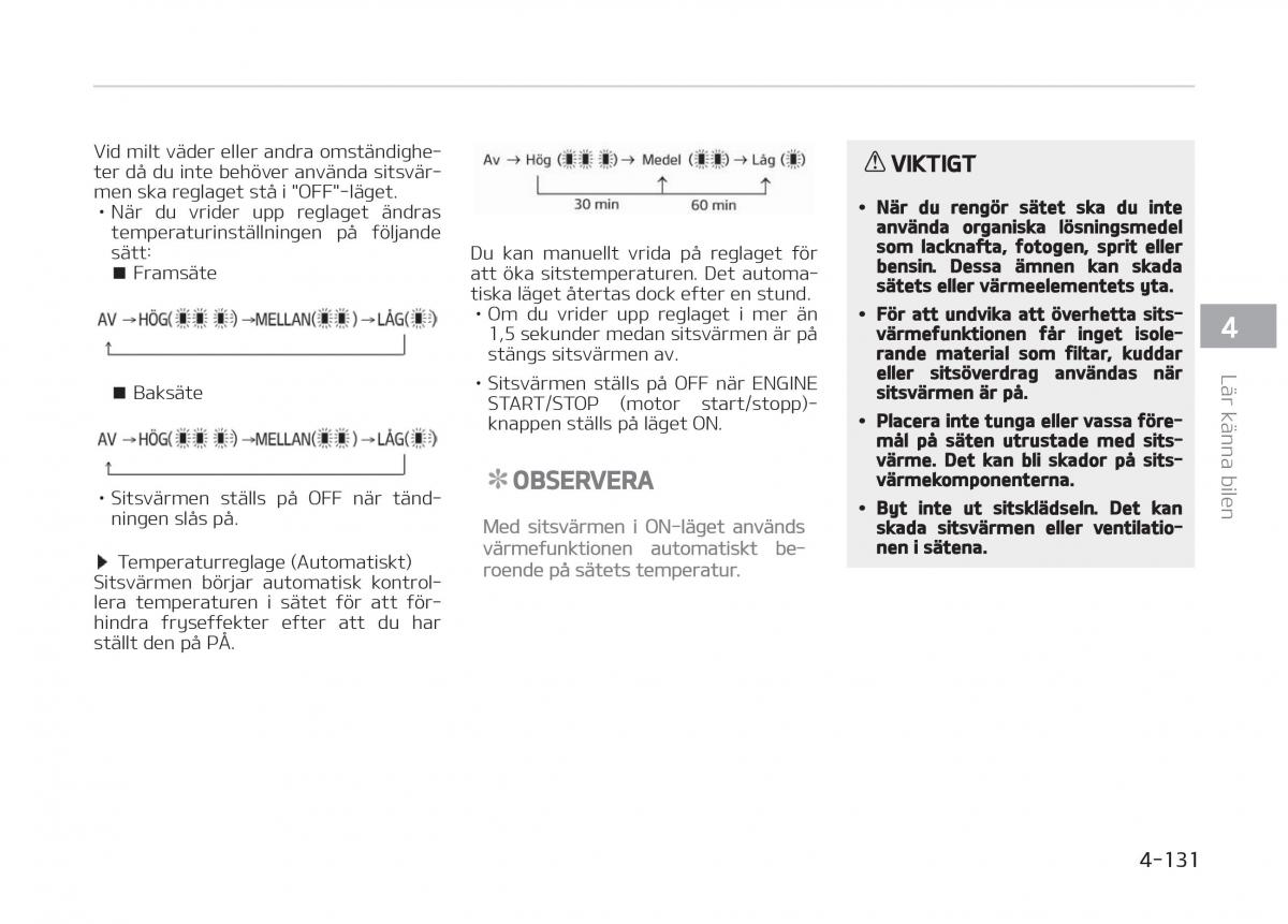 KIA Stinger instruktionsbok / page 221