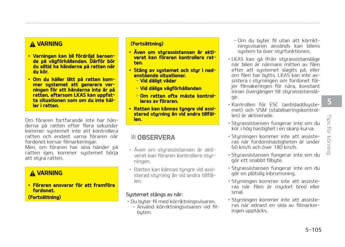 KIA Stinger instruktionsbok / page 337