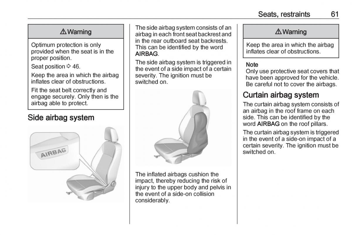 Opel Insignia B owners manual / page 63