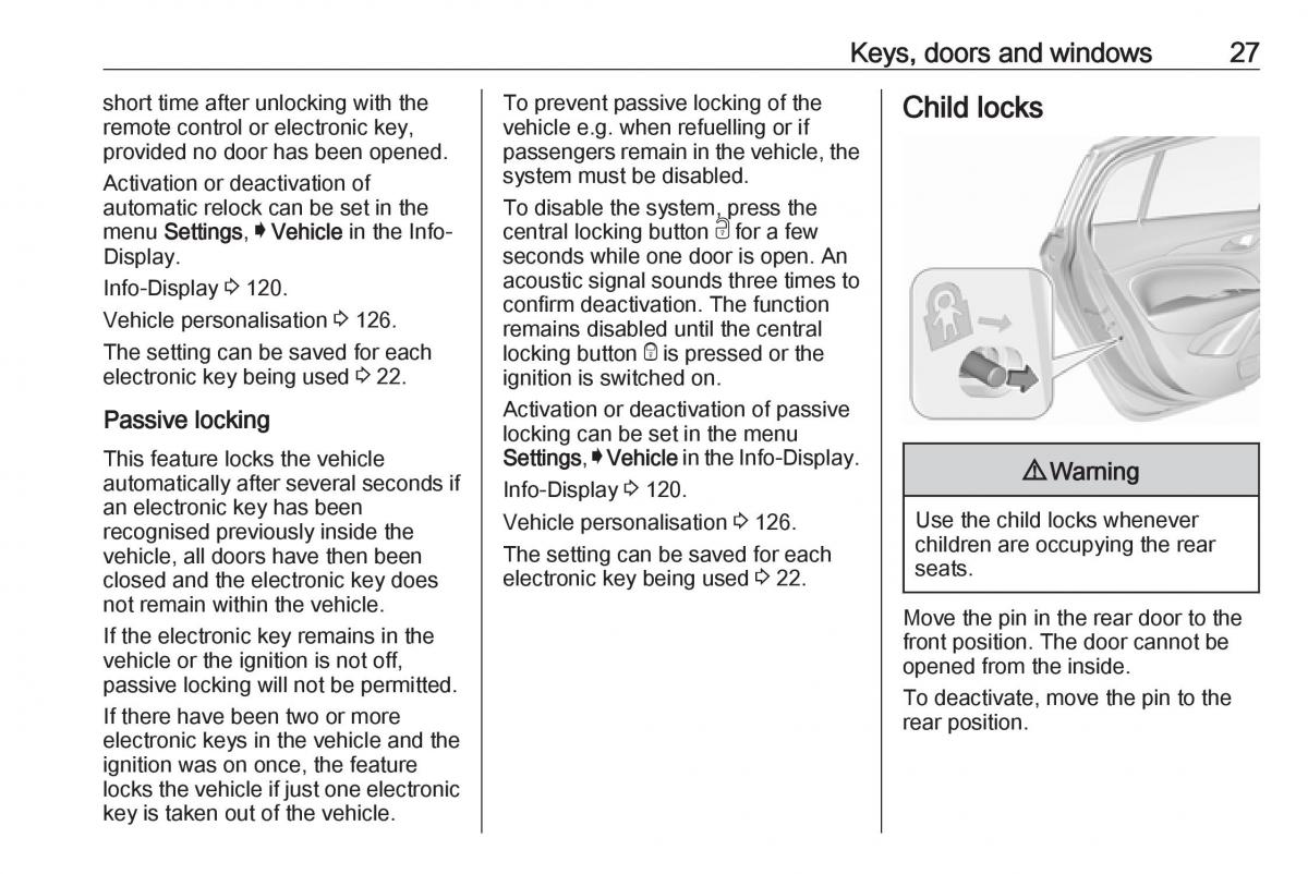 Opel Insignia B owners manual / page 29