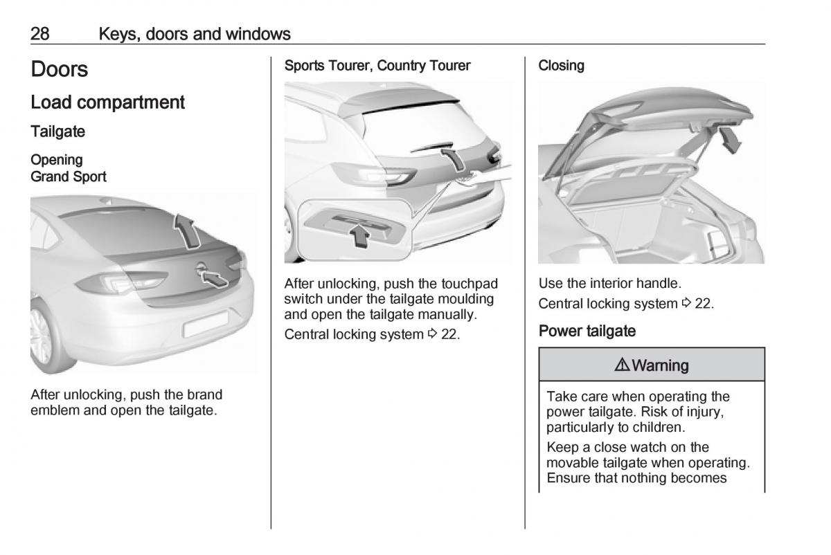 Opel Insignia B owners manual / page 30