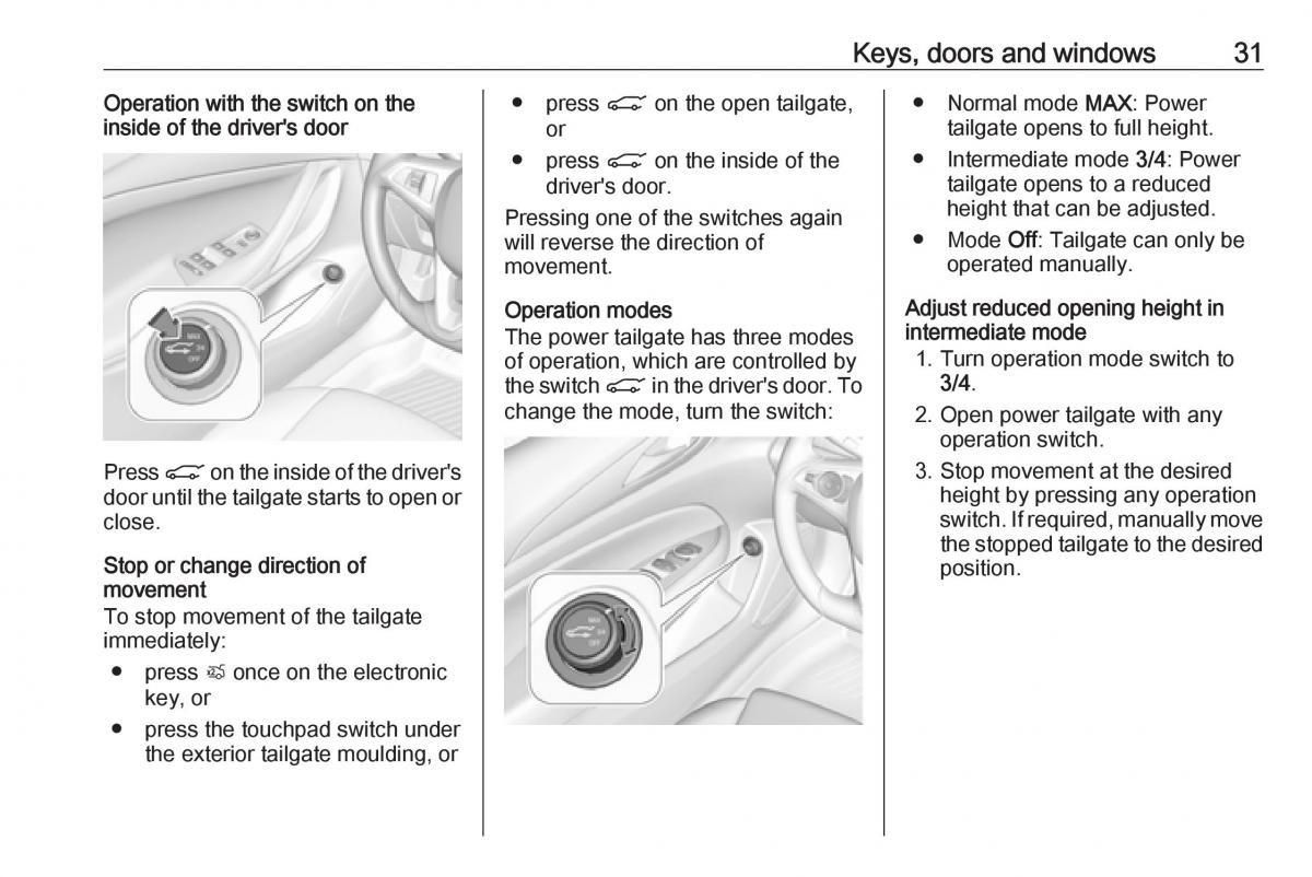 Opel Insignia B owners manual / page 33