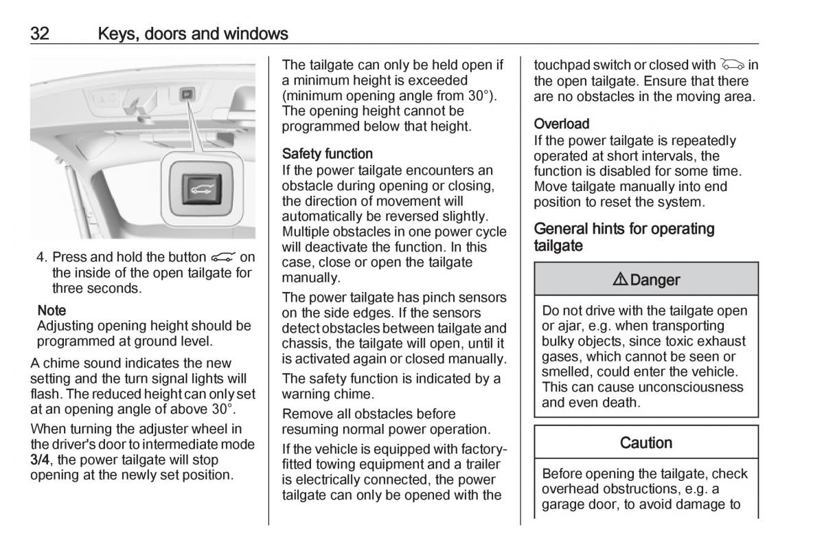 Opel Insignia B owners manual / page 34