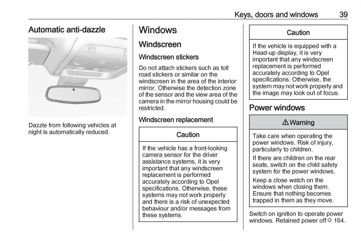 Opel Insignia B owners manual / page 41