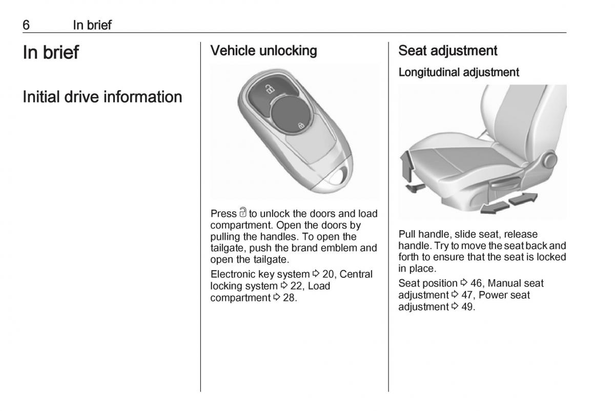 Opel Insignia B owners manual / page 8