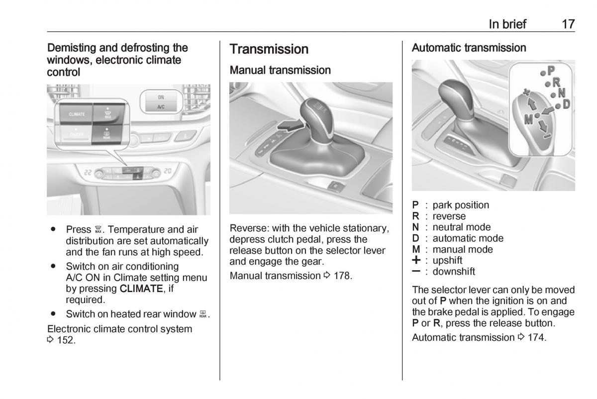Opel Insignia B owners manual / page 19