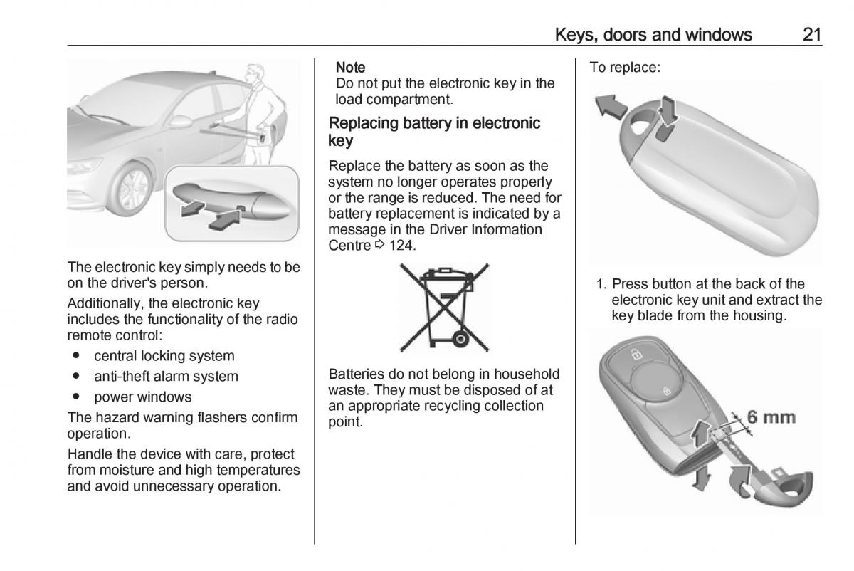 Opel Insignia B owners manual / page 23