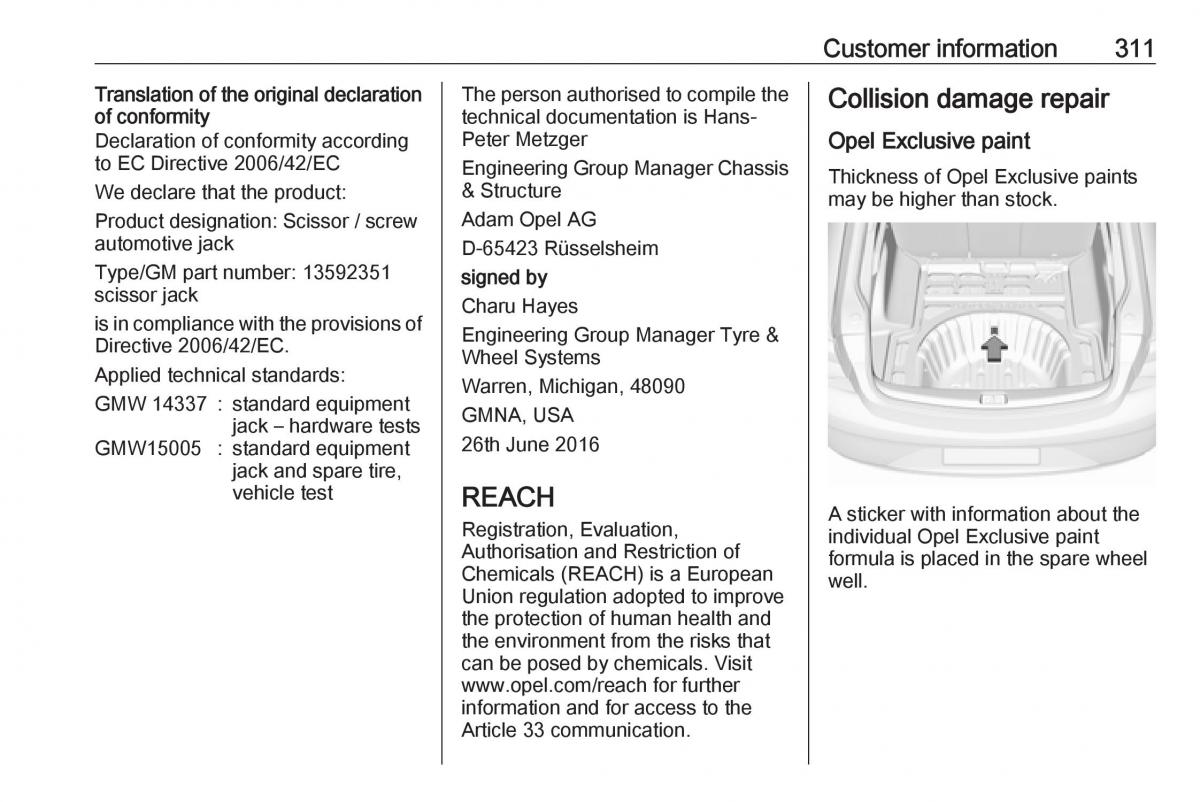 Opel Insignia B owners manual / page 313