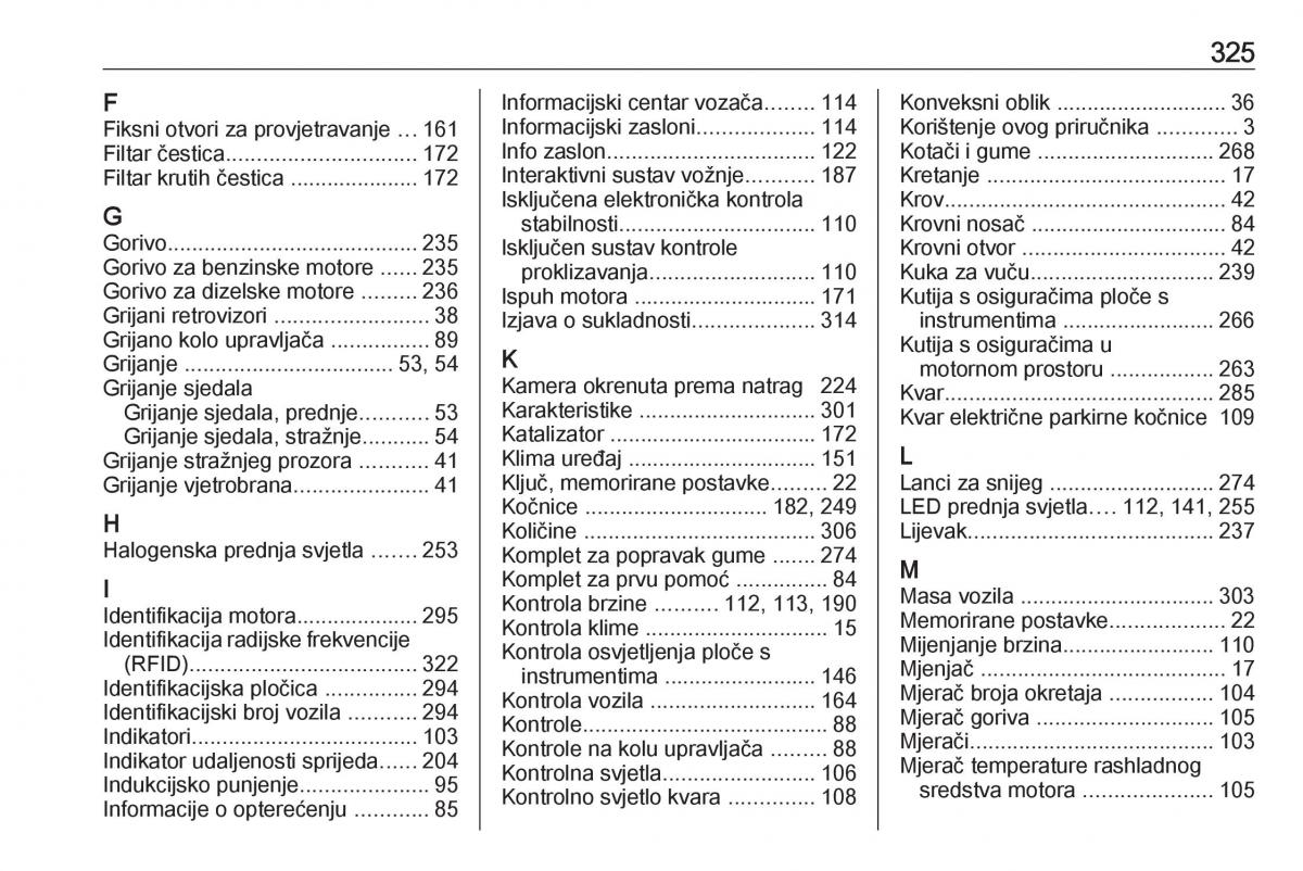 Opel Insignia B vlasnicko uputstvo / page 327