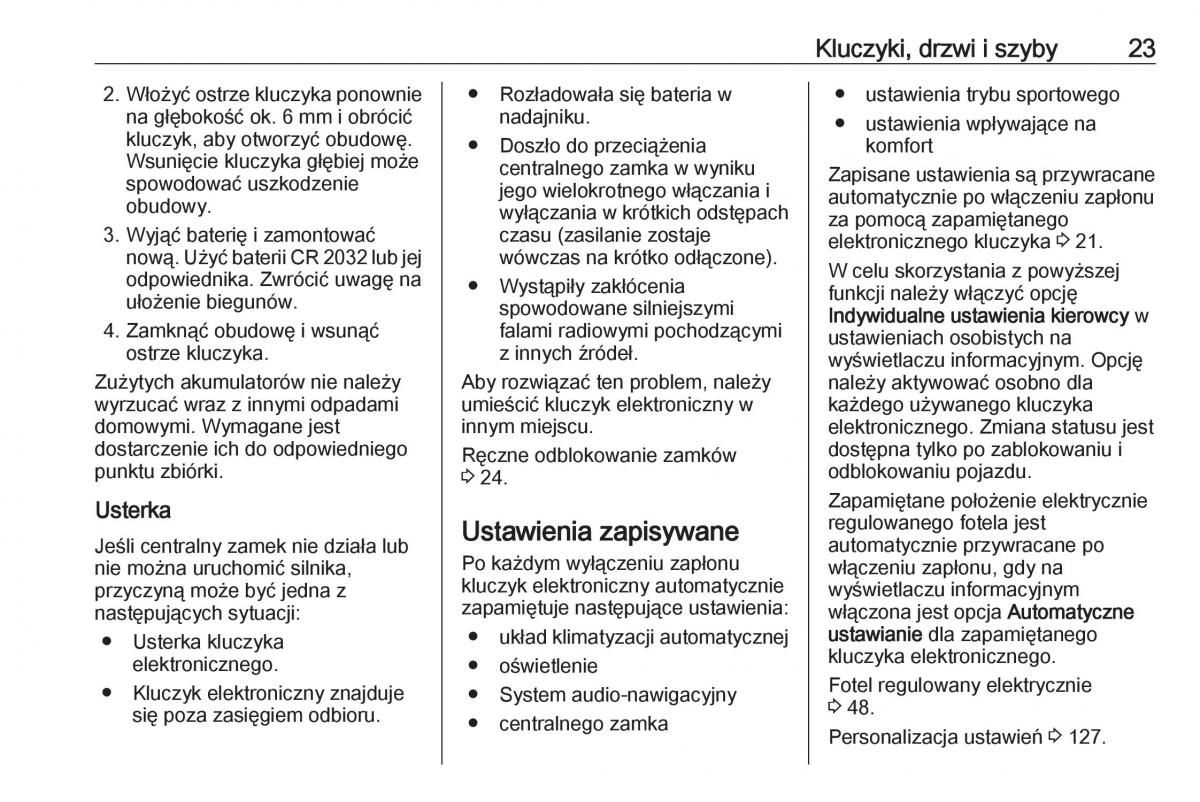 Opel Insignia B instrukcja obslugi / page 25