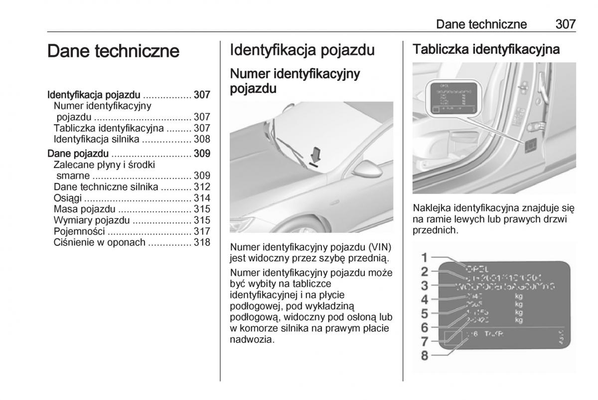 Opel Insignia B instrukcja obslugi / page 309