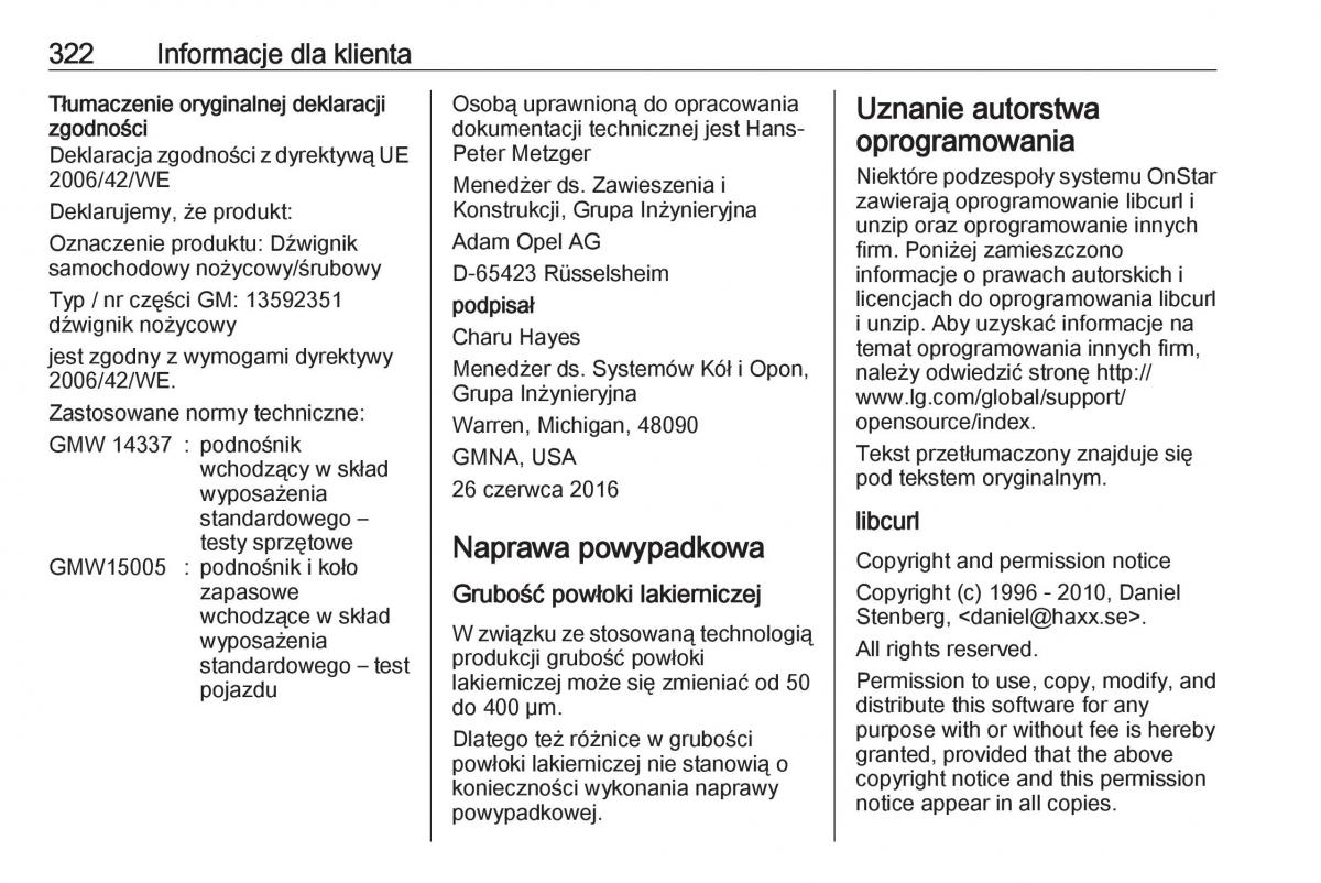 Opel Insignia B instrukcja obslugi / page 324
