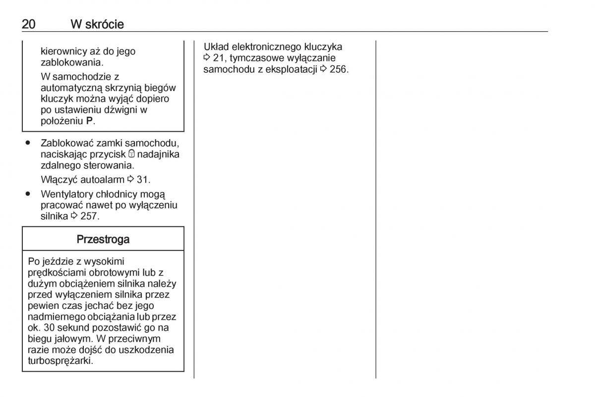 Opel Insignia B instrukcja obslugi / page 22