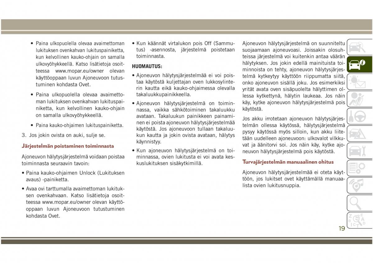 Jeep Compass II 2 omistajan kasikirja / page 21