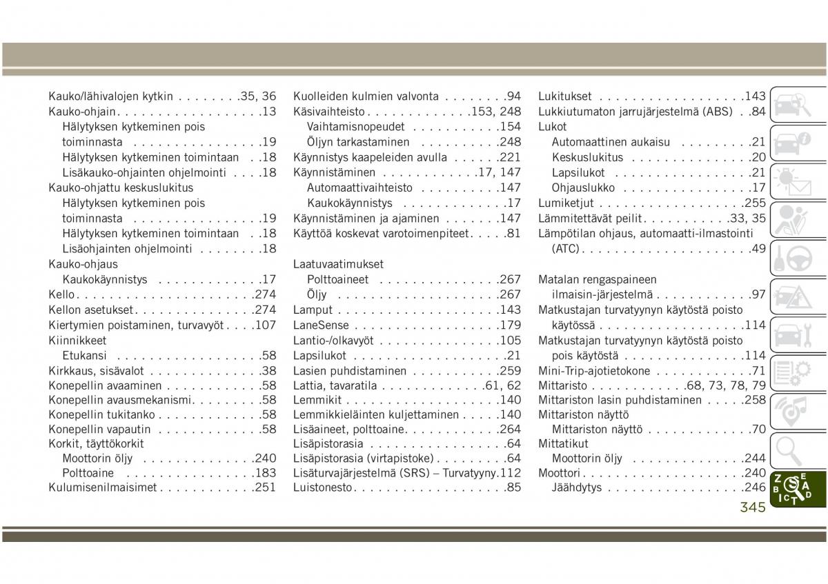 Jeep Compass II 2 omistajan kasikirja / page 347