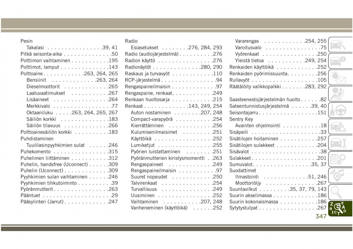 Jeep Compass II 2 omistajan kasikirja / page 349