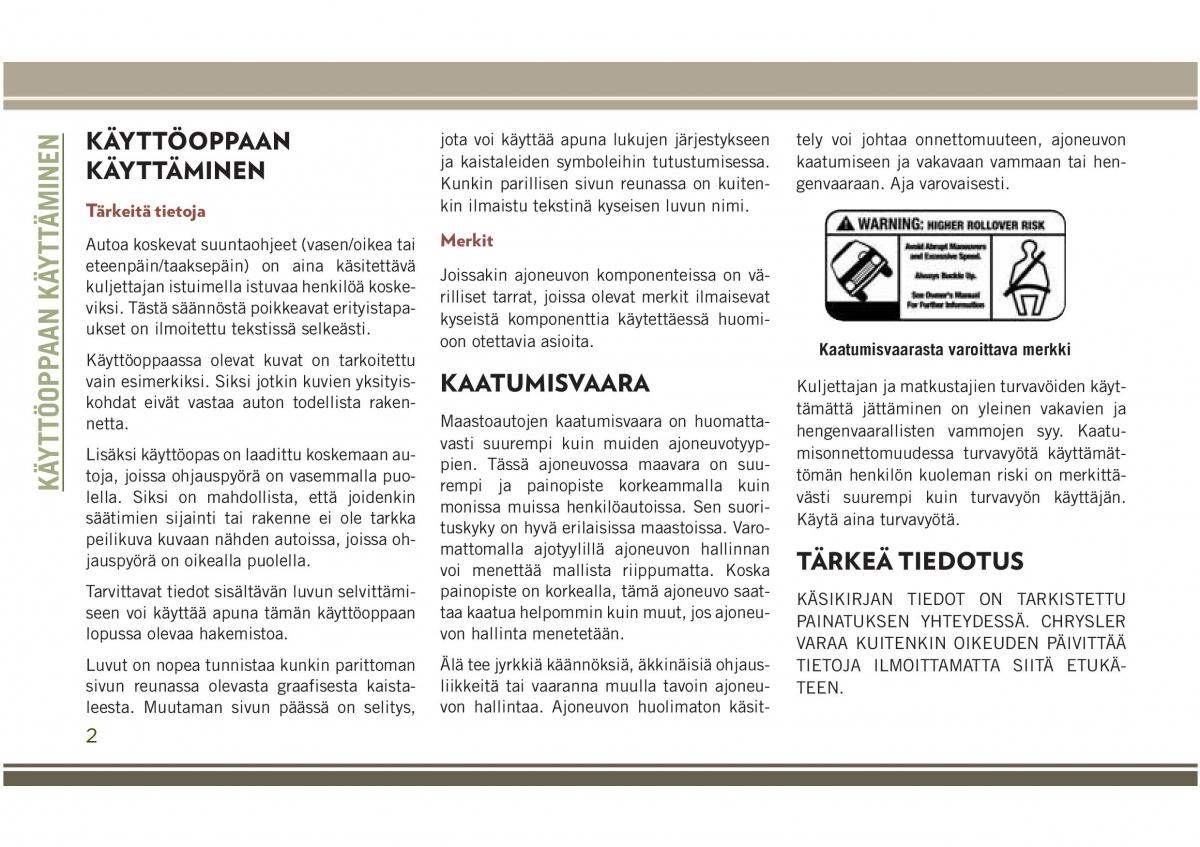 Jeep Compass II 2 omistajan kasikirja / page 4