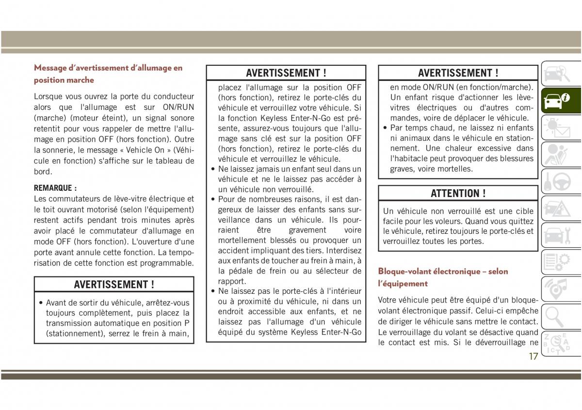 Jeep Compass II 2 manuel du proprietaire / page 19