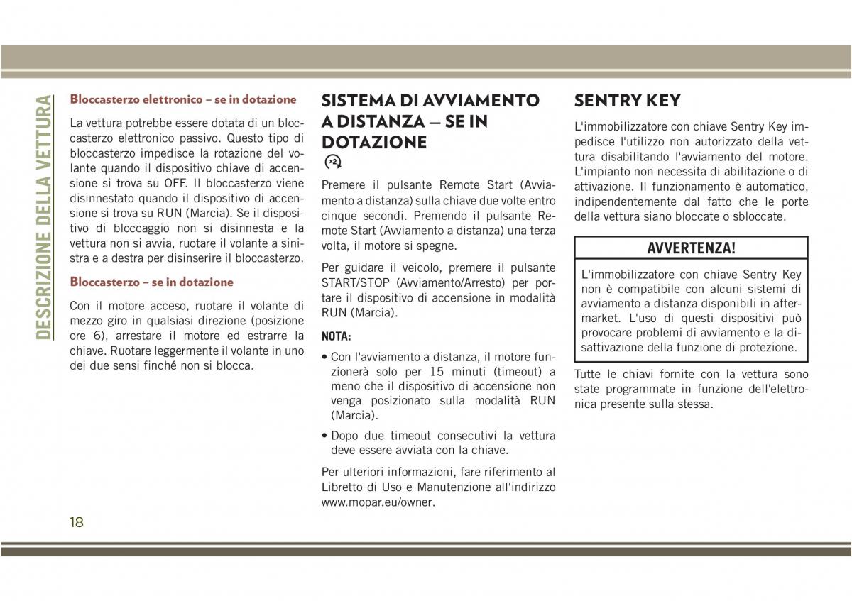 Jeep Compass II 2 manuale del proprietario / page 20