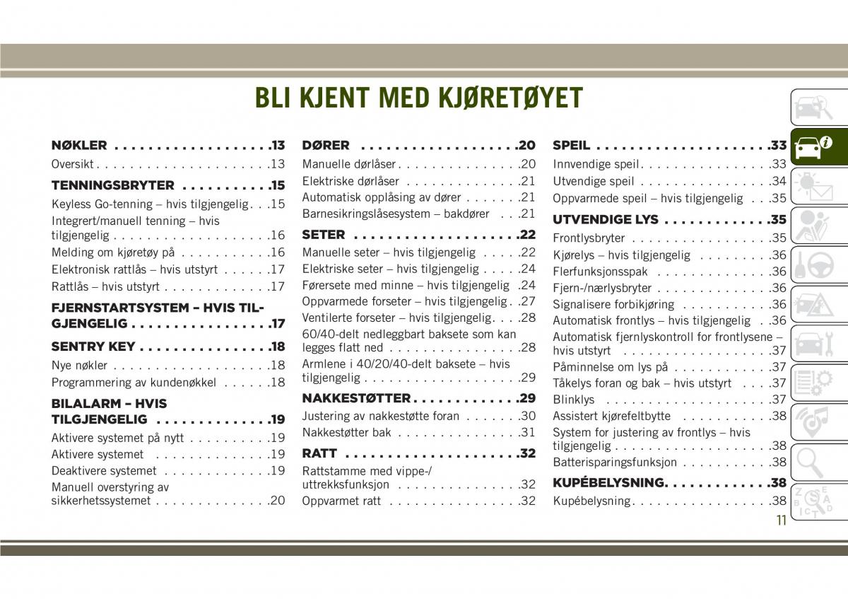 Jeep Compass II 2 bruksanvisningen / page 13