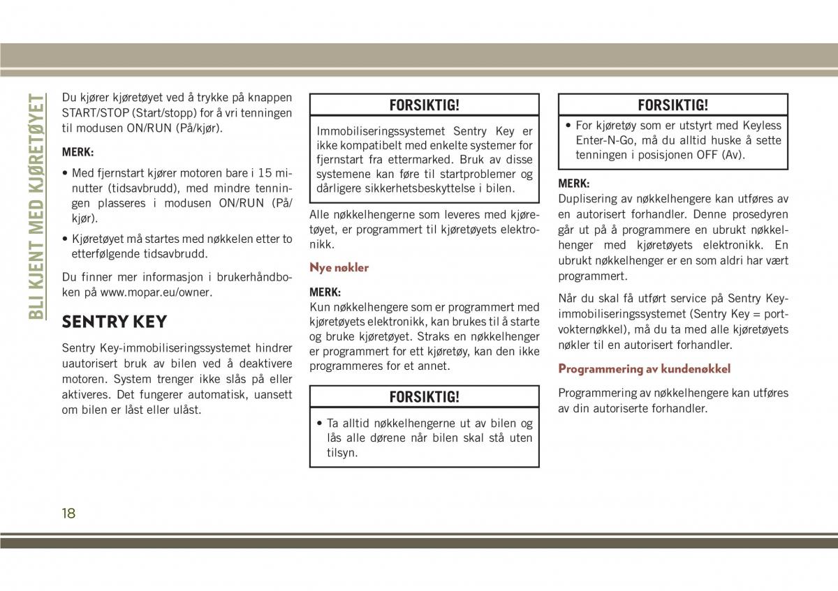 Jeep Compass II 2 bruksanvisningen / page 20