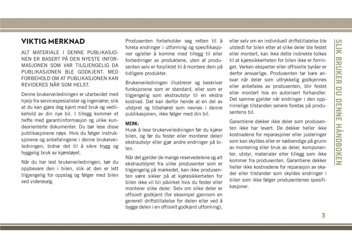 Jeep Compass II 2 bruksanvisningen / page 5