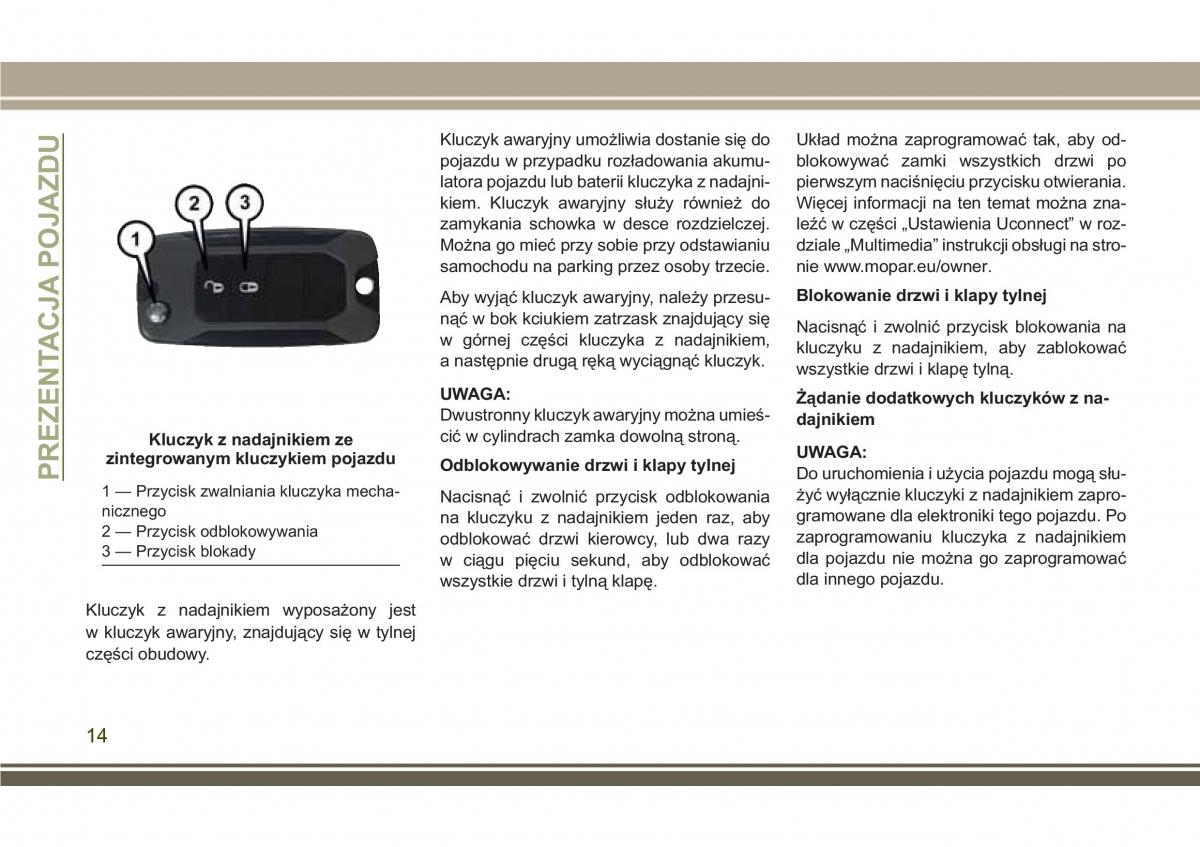 Jeep Compass II 2 instrukcja obslugi / page 16