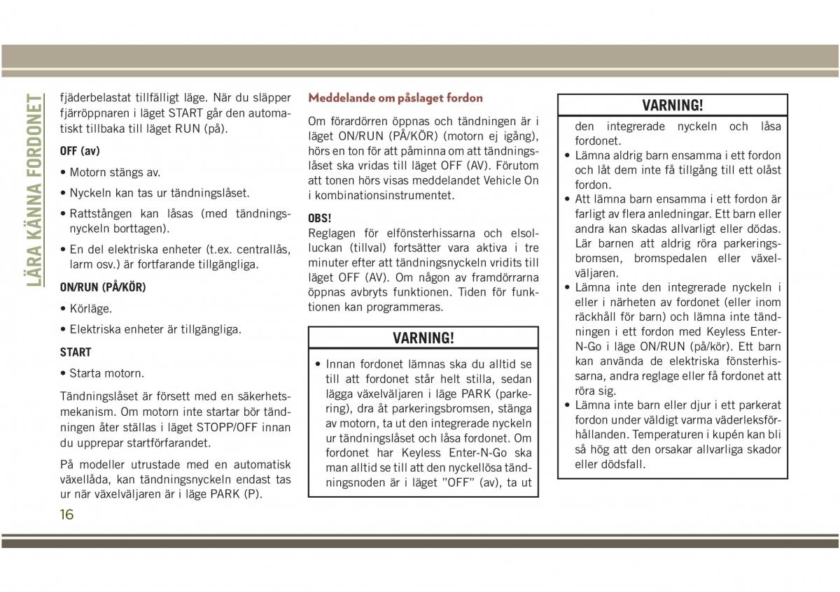 Jeep Compass II 2 instruktionsbok / page 18