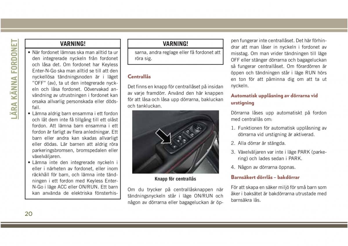 Jeep Compass II 2 instruktionsbok / page 22