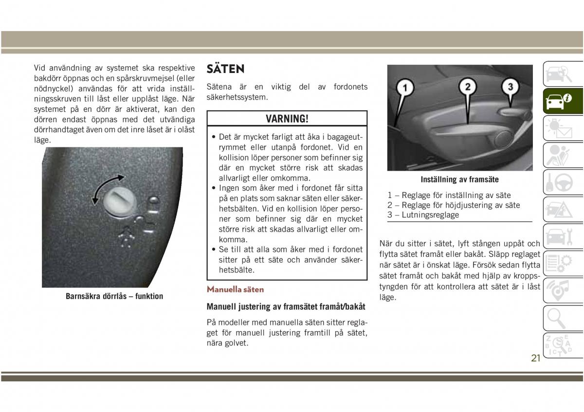 Jeep Compass II 2 instruktionsbok / page 23
