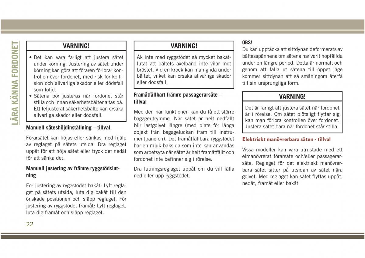 Jeep Compass II 2 instruktionsbok / page 24