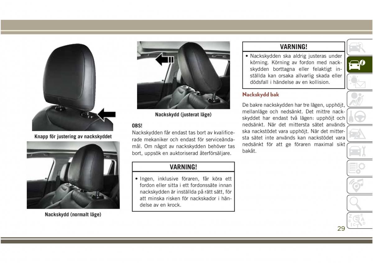 Jeep Compass II 2 instruktionsbok / page 31