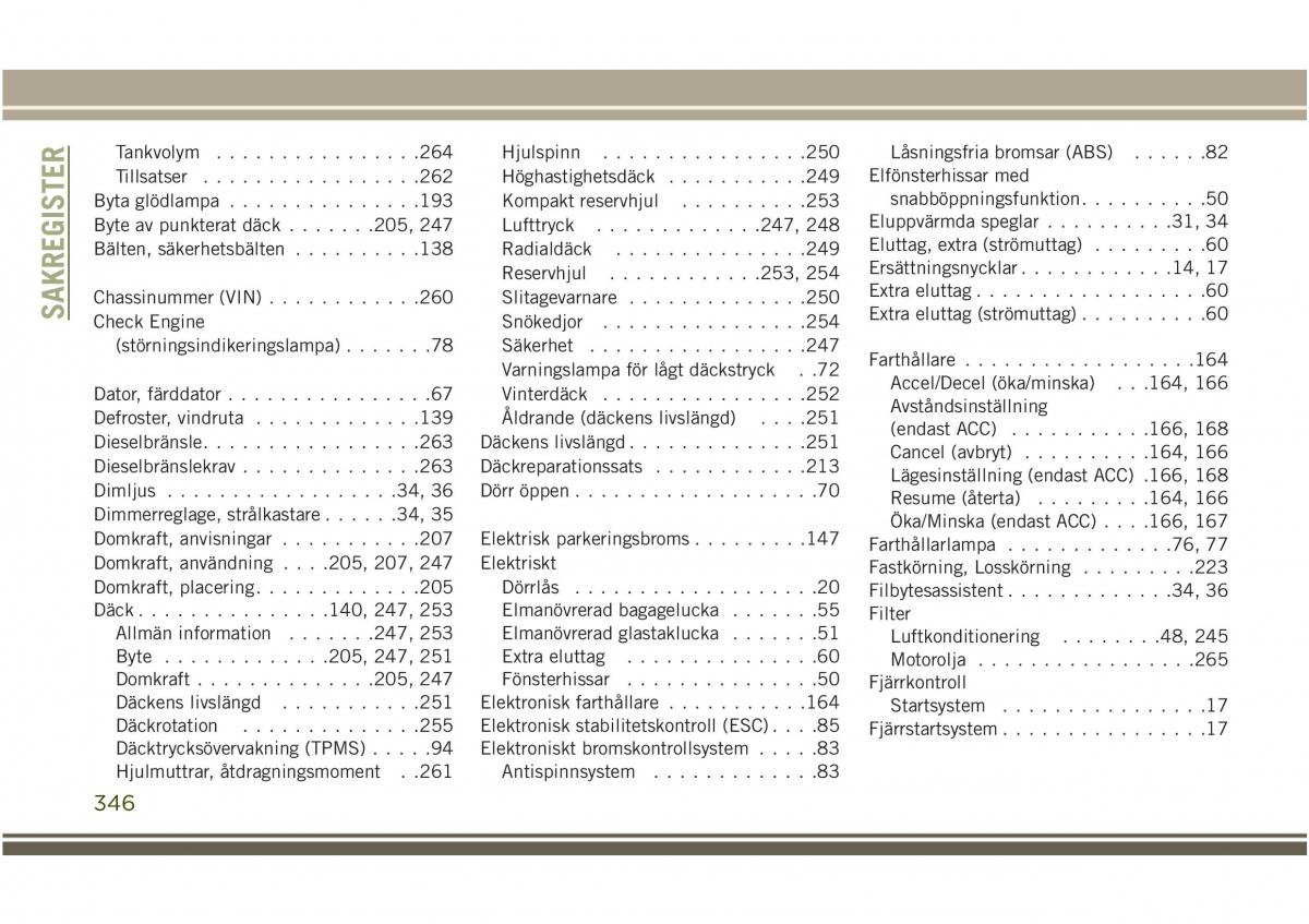 Jeep Compass II 2 instruktionsbok / page 348