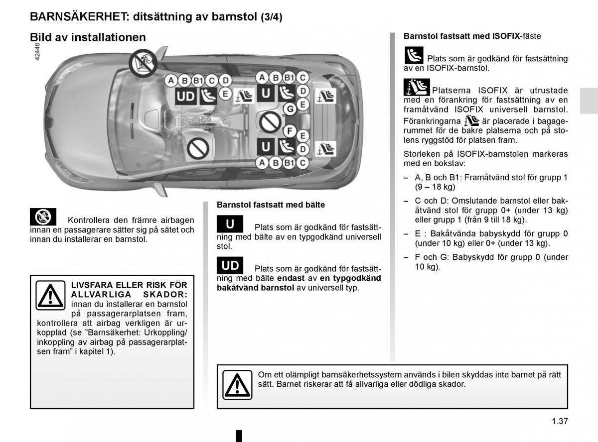 Renault Captur instruktionsbok / page 43