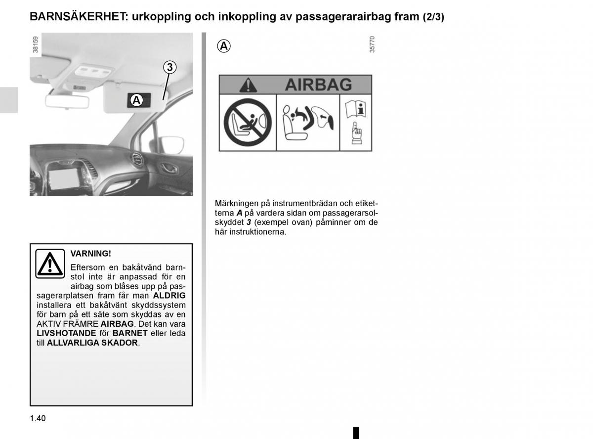 Renault Captur instruktionsbok / page 46