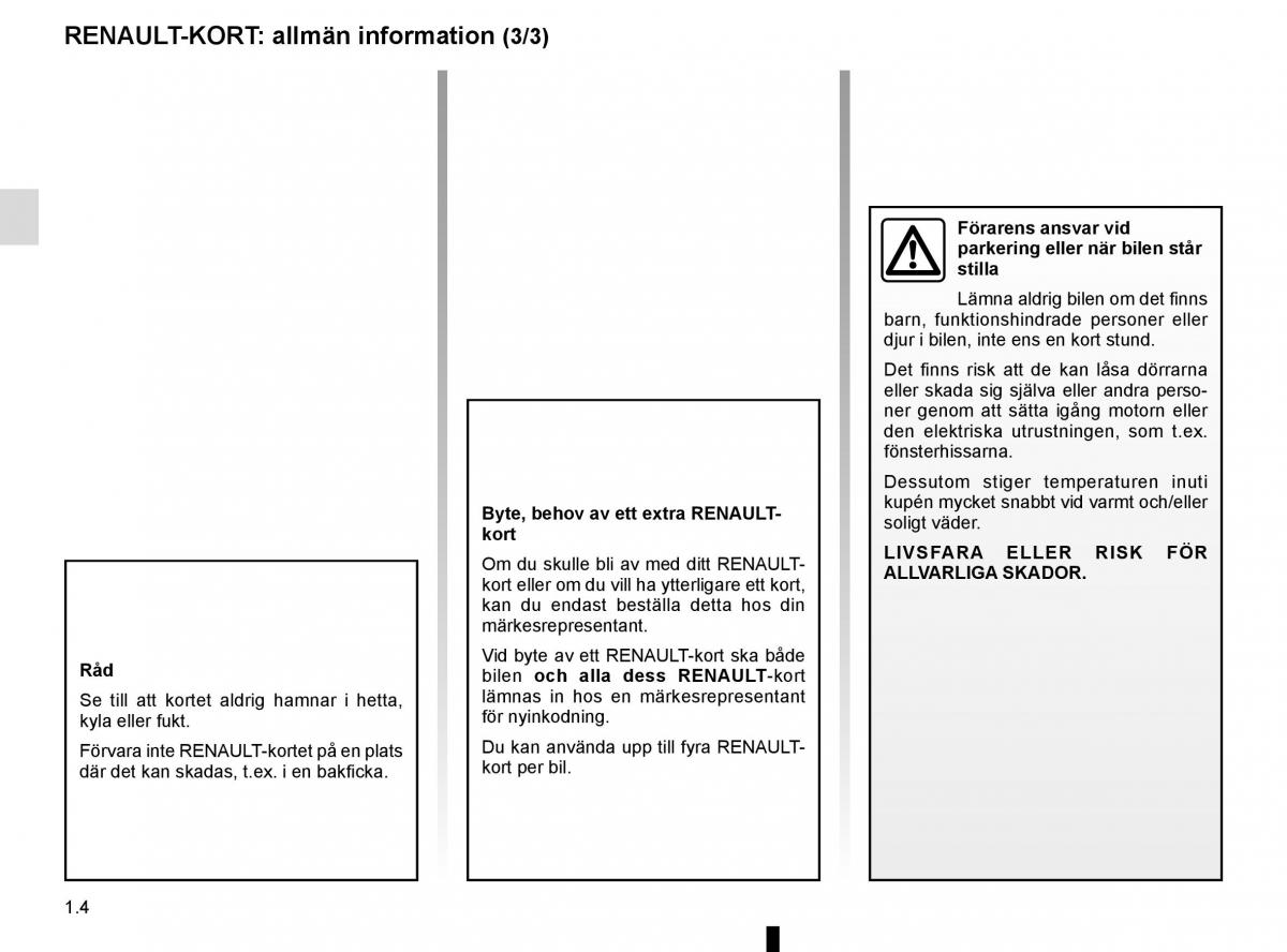 Renault Captur instruktionsbok / page 10