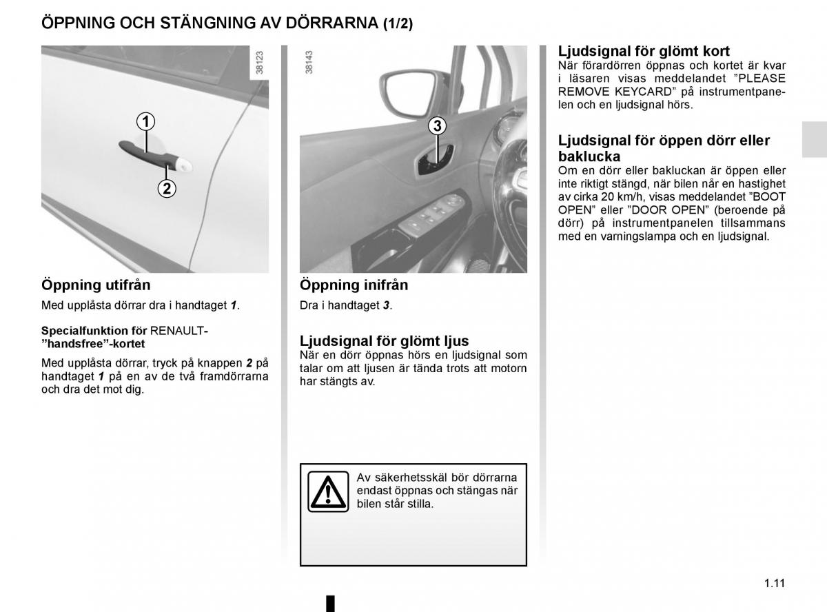 Renault Captur instruktionsbok / page 17