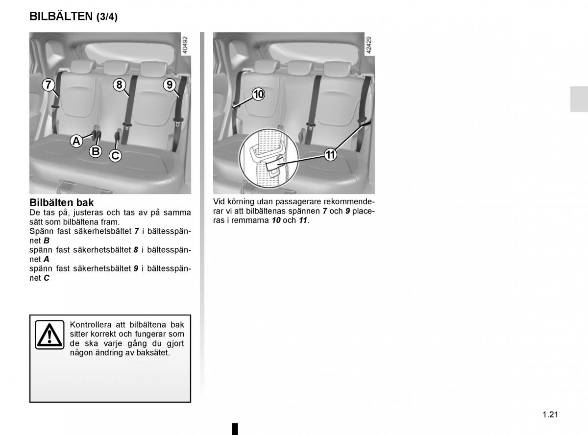 Renault Captur instruktionsbok / page 27