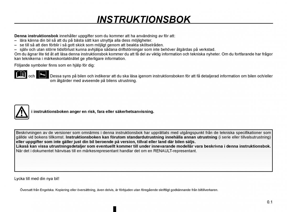 Renault Captur instruktionsbok / page 3