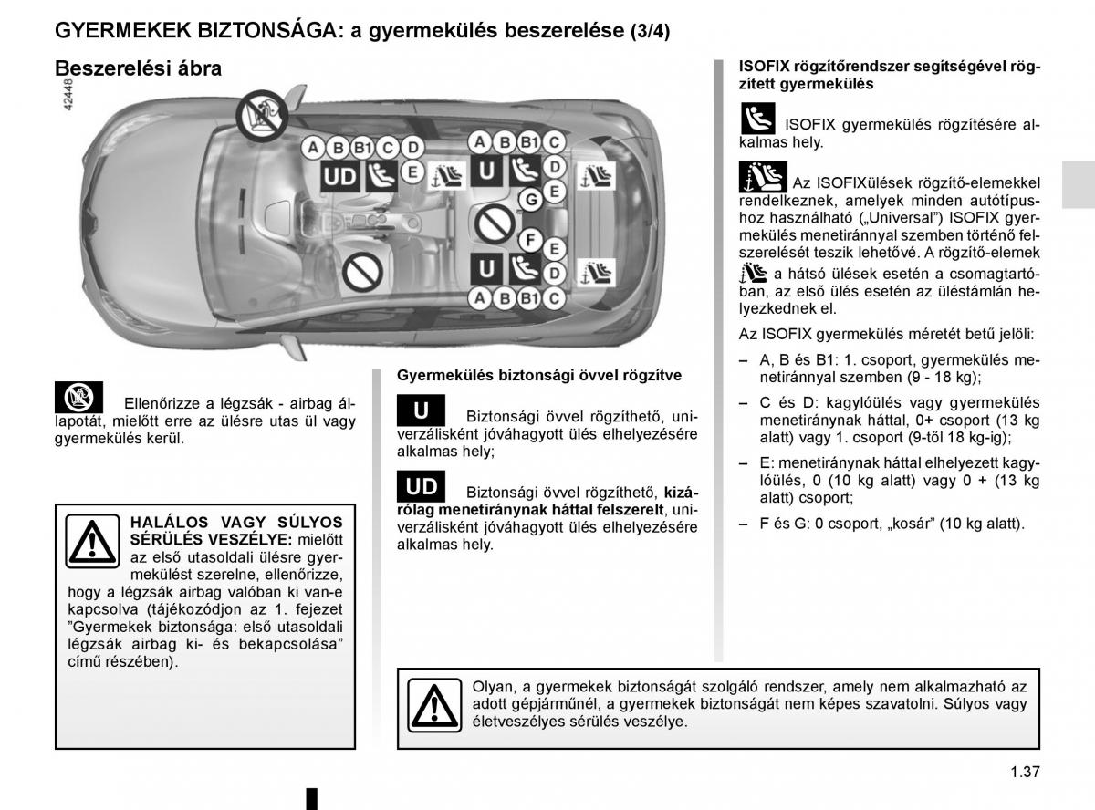 Renault Captur Kezelesi utmutato / page 43