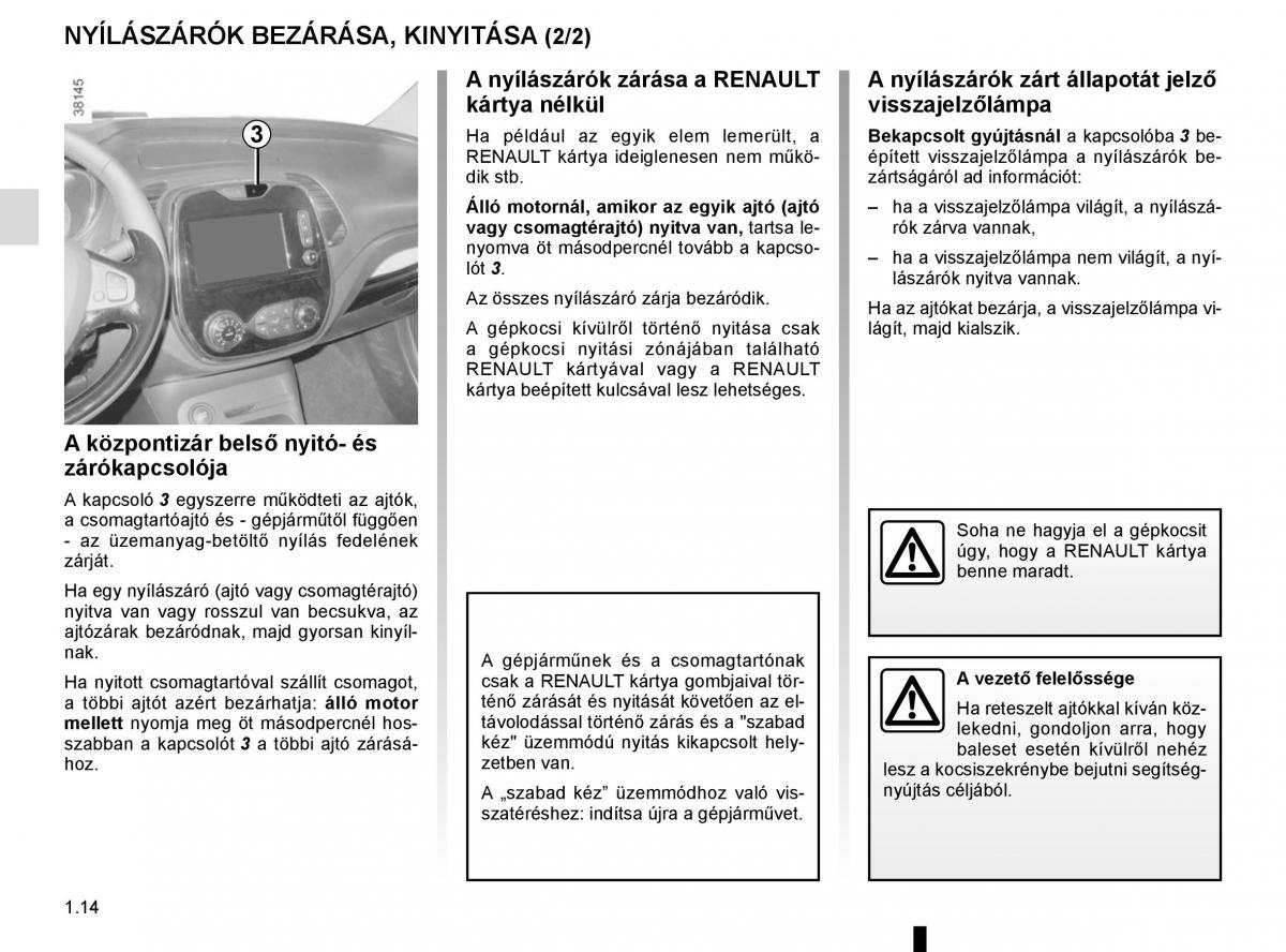 Renault Captur Kezelesi utmutato / page 20