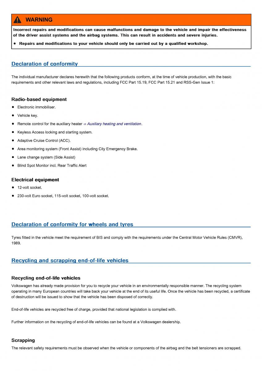 VW Volkswagen Tiguan II 2 owners manual / page 489